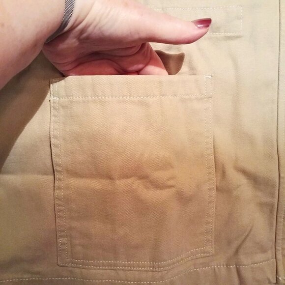 Gloria Vanderbilt Khaki Tan Cotton Canvas Anorak Utility Jacket Size XXL - Picture 7 of 10